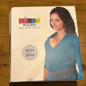 NüRoo Black Babywearing Shirt with Blue Support Belt- Newborn Baby Skin to Skin